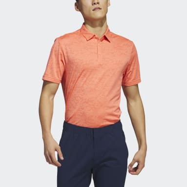 Mænd Golf Orange Textured Jacquard Golf polotrøje