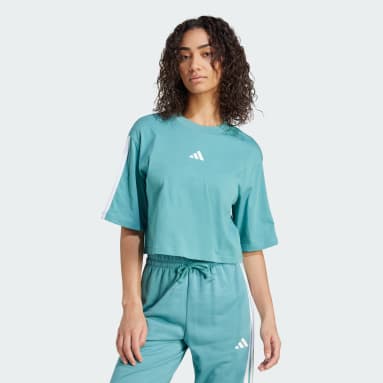 Essentials Camiseta Solta de Algodão Três Listras