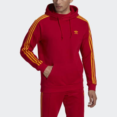 Polerón con Capucha 3 Tiras Rojo Hombre Originals