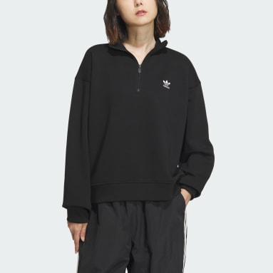 Women Originals Black Essentials 1/2 Zip Sweatshirt