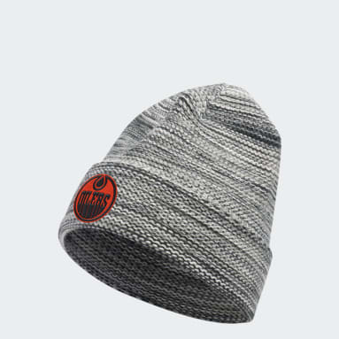 Bonnet à revers d'entraînement Oilers gris Hommes Hockey