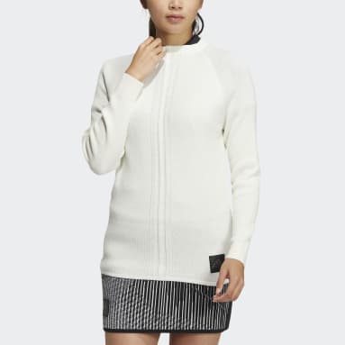 Women Golf White 스테이트먼트 블렌디드 캐시미어 풀오버 스웨터
