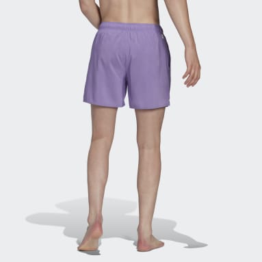 Shorts de Natación Cortos de Color Sólido Púrpura Hombre Sportswear