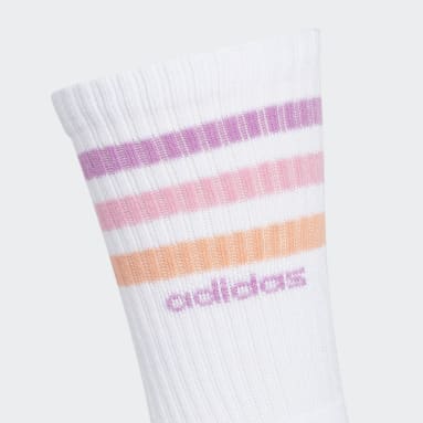 Women's Training White 3-Stripes Crew Socks 3 Pairs