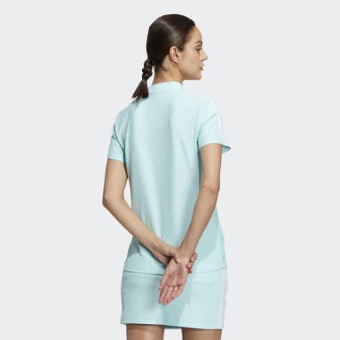 Women Golf Blue 3S 모크넥 셔츠