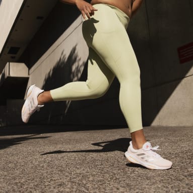 ผู้หญิง วิ่ง สีเขียว กางเกงเลกกิ้งเจ็ดส่วนสำหรับวิ่ง FastImpact