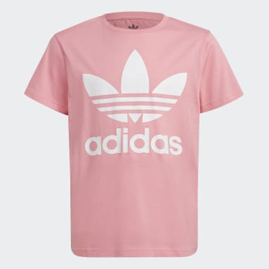 Adidas Long Shirt pink-white themed print athletic style Fashion Shirts Long Shirts 