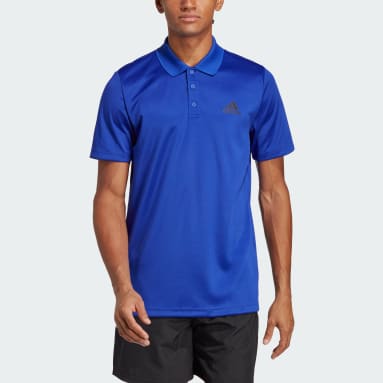 Men Gym & Training Blue Designed to Move 3-Stripes Polo Shirt