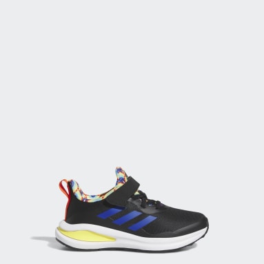 Kids Sportswear Black FortaRun Sport Running Elastic Lace and Top Strap Shoes