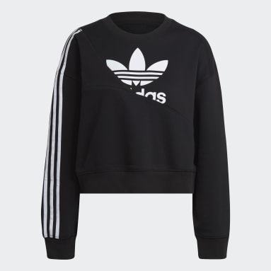 Sweatshirt Split Trefoil Adicolor Preto Mulher Originals