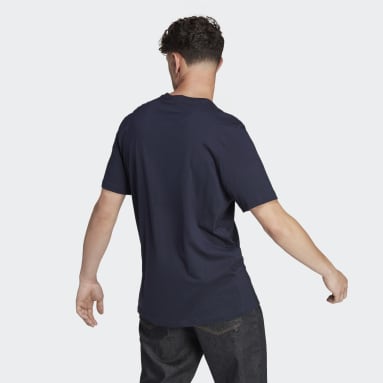 T-shirt Essentials Single Jersey Embroidered Small Logo Blu Uomo Sportswear