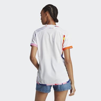Camiseta Uniforme de Visitante Bélgica 22 Blanco Mujer Fútbol