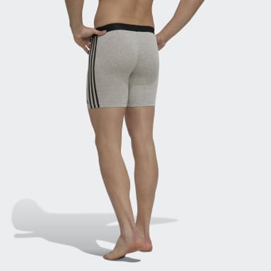 Boxer en coton Active Flex 3-Stripes gris Hommes Entraînement