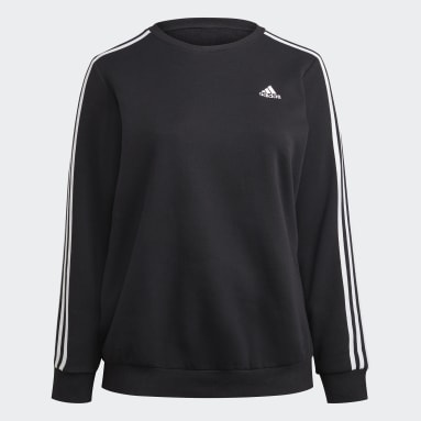 Sweat-shirt Essentials 3-Stripes Fleece (Grandes tailles) noir Femmes Sportswear