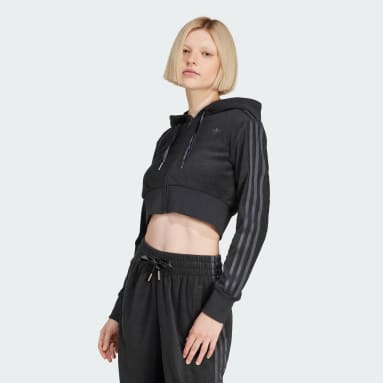 Veste à capuche courte entièrement zippée