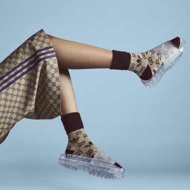 Sandalias adilette adidas x Gucci para Mujer Blanco Mujer Originals