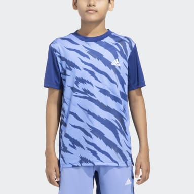 Girls Training Blue CAMOFLAUGE ALLOVER PRINT TEE  