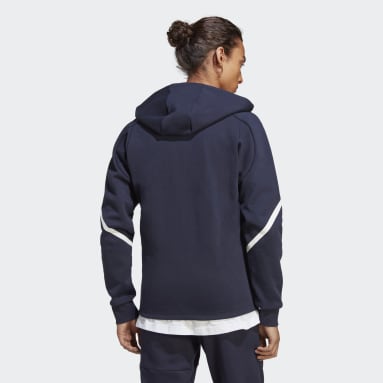 남성 sportswear Blue D4GMDY 풀집 후디