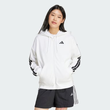 Essentials 3-Stripes Full-Zip Fleece Hoodie