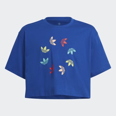 Camiseta Adicolor Cropped Azul Niña Originals