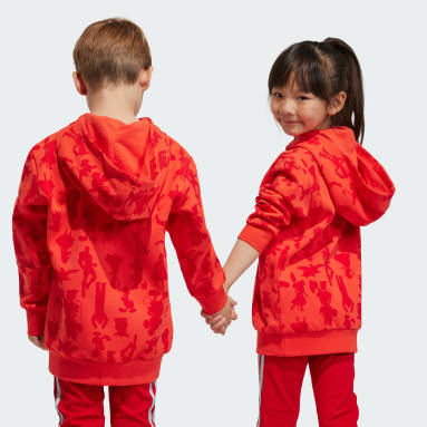 Camisola com Capuz adidas x Disney 100 Vermelho Criança Sportswear