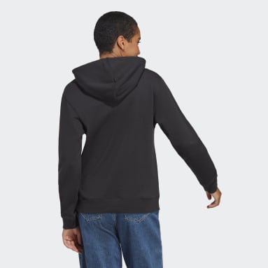 Buzo con Capucha Essentials Logo Grande Felpa Francesa Ajuste Clásico Negro Mujer Sportswear