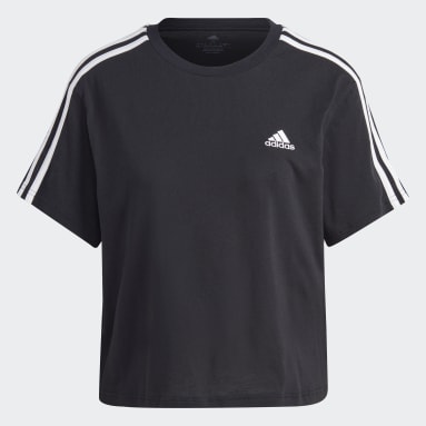 เสื้อครอปผ้าซิงเกิลเจอร์ซีย์ Essentials 3-Stripes