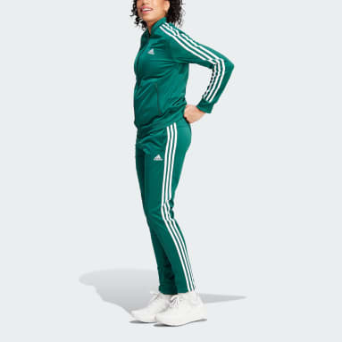 Tuta Essentials 3-Stripes Verde Donna Sportswear
