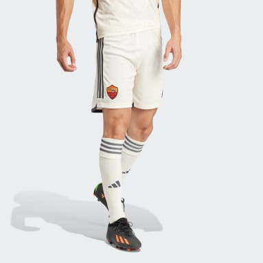 Männer Fußball AS Rom 23/24 Auswärtsshorts Beige