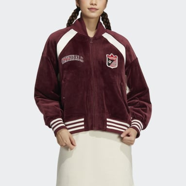 Women Lifestyle Burgundy 안티 유니버시티 패디드 재킷