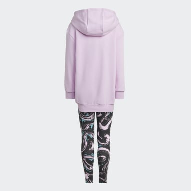 Graphic Hoodie Leggings Sett Lilla