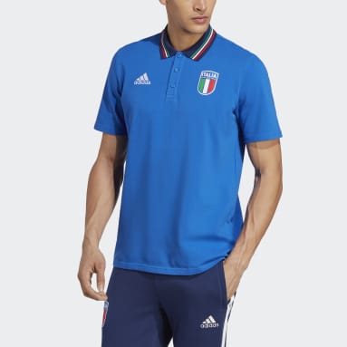 Polo con Cuello Italia Azul Hombre Fútbol