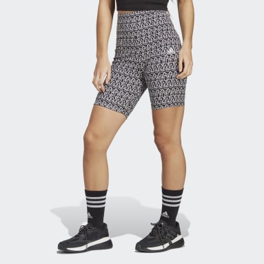 Frauen Sportswear adidas Allover Graphic kurze Leggings Schwarz