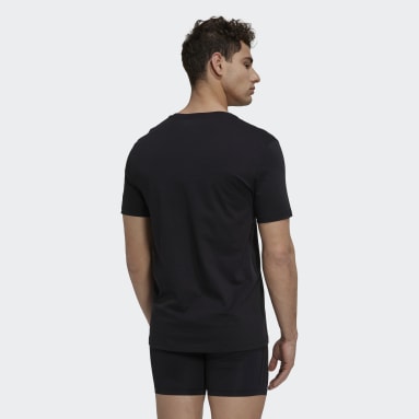 T-shirt à col en V en coton Active Flex noir Hommes Entraînement