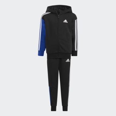 Kids Sportswear Black 3-Stripes French Terry Set