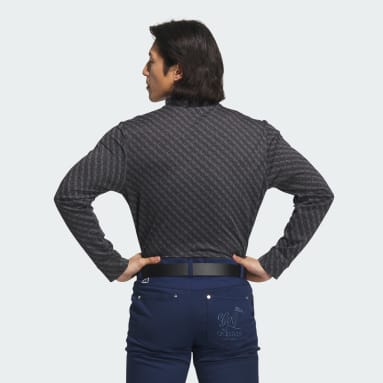 ผู้ชาย กอล์ฟ สีดำ เสื้อโปโลแขนยาวพิมพ์ลาย AEROREADY Play Green