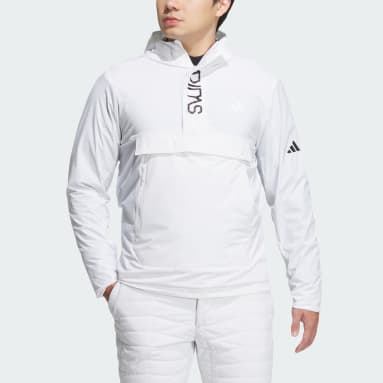 남성 Golf White 윈드레디 애슬레틱 하프집 긴팔 재킷