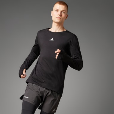 Camiseta manga larga Ultimate Running Conquer the Elements Merino Negro Hombre Running