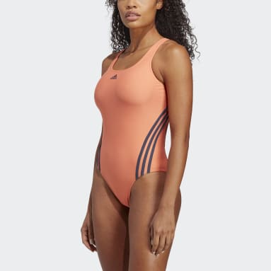 Frauen Sportswear adidas 3-Streifen Badeanzug Orange