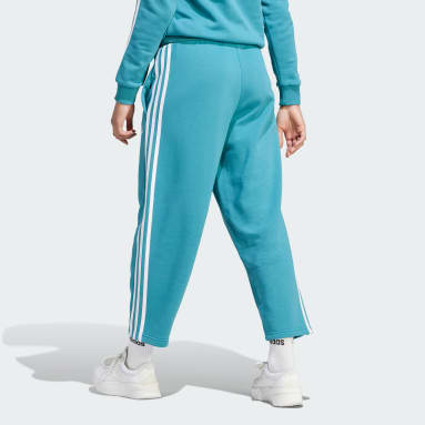 Pantalon droit molleton 3 bandes Essentials Turquoise Femmes Sportswear