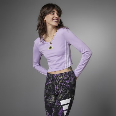 Camiseta de manga larga Hyperpulse Crop Violeta Mujer Sportswear