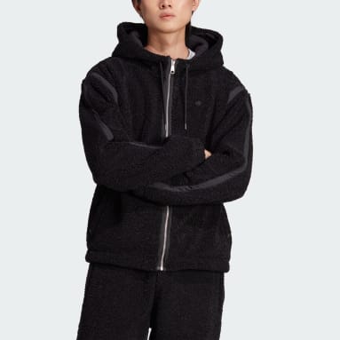 남성 Lifestyle Black 프리미엄 에센셜 플리스 재킷