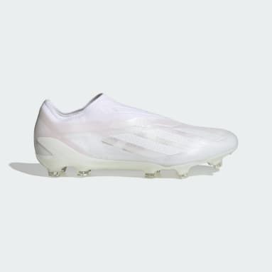 Soccer White X Crazyfast.1 Laceless Firm Ground Soccer Cleats