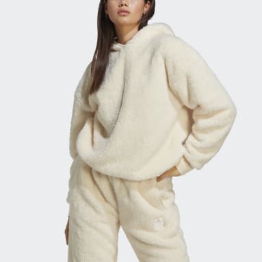 Sudadera con capucha Essentials+ Fluffy Teddy Beige Mujer Originals