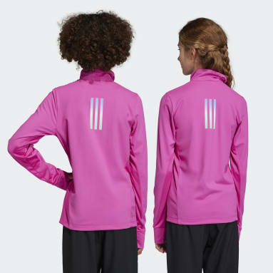 Børn Sportswear Pink AEROREADY Half-Zip Long Sleeve trøje