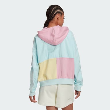 Chaqueta con capucha Essentials Colorblock Full-Zip 3 bandas Azul Mujer Sportswear