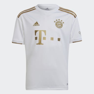 Camisola Alternativa 22/23 do FC Bayern München Branco Rapazes Futebol