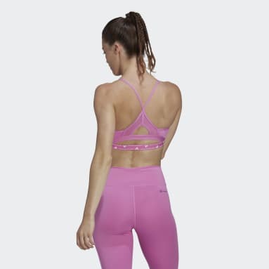 Women Training Purple adidas Aeroreact Training Light-Support 3-Stripes Bra