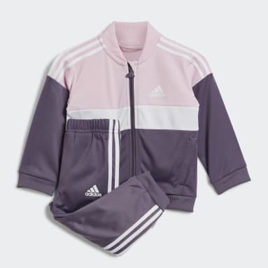 Děti Sportswear růžová Sportovní souprava Tiberio 3-Stripes Colorblock Shiny Kids