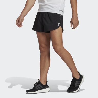 남성 Running Black 오운더런 스플릿 쇼츠